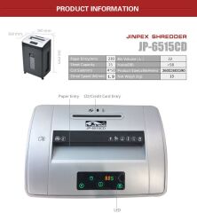 Jinpex Jp-6515 CD 4x50 mm Kırpıntı Evrak İmha Makinesi 22 lt - 15 yaprak