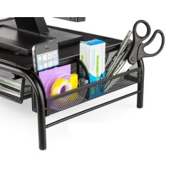 Office Force Raflı Ve 2 Cepli Monitör Ekran Yükseltici Siyah