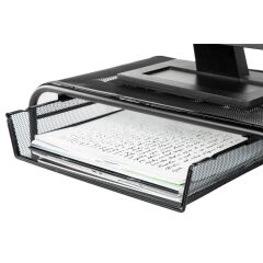 Office Force Raflı Ve 2 Cepli Monitör Ekran Yükseltici Siyah