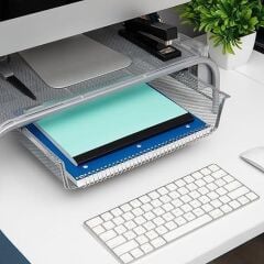 Office Force Raflı Ve 2 Cepli Monitör Ekran Yükseltici Gümüş