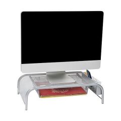 Office Force Raflı Ve 2 Cepli Monitör Ekran Yükseltici Gümüş